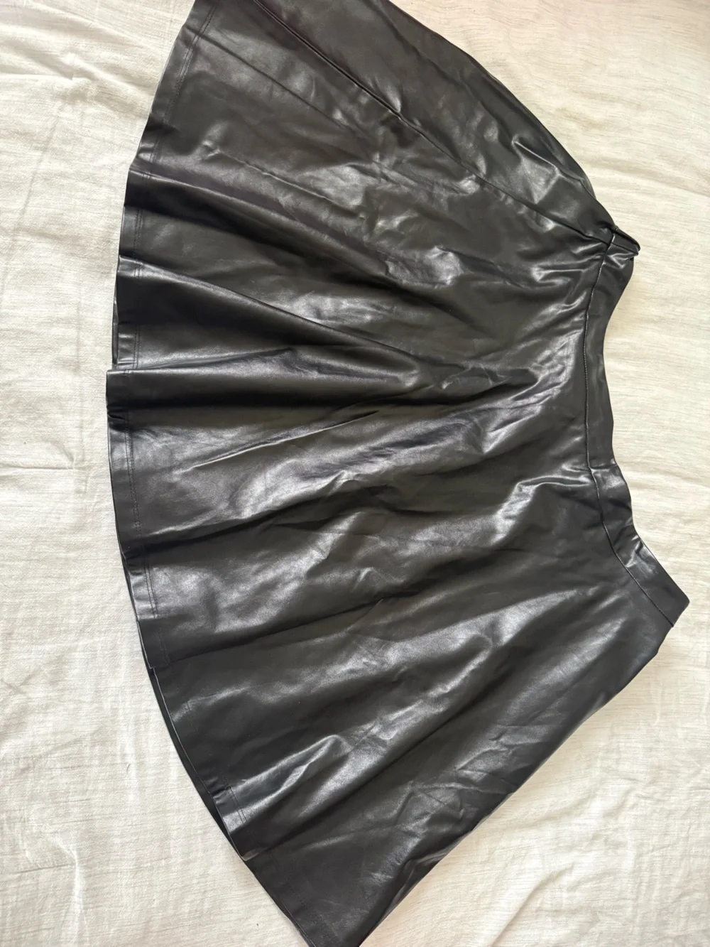 Classic Black Faux Leather Mini Skirt